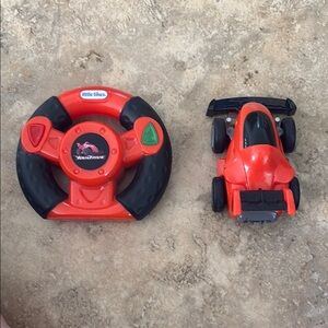 RC Little Tikes car with Steering Wheel and track